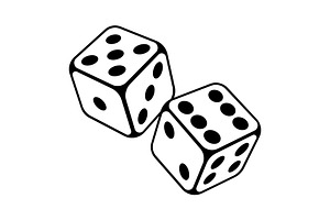 Playing Dice Illustration.