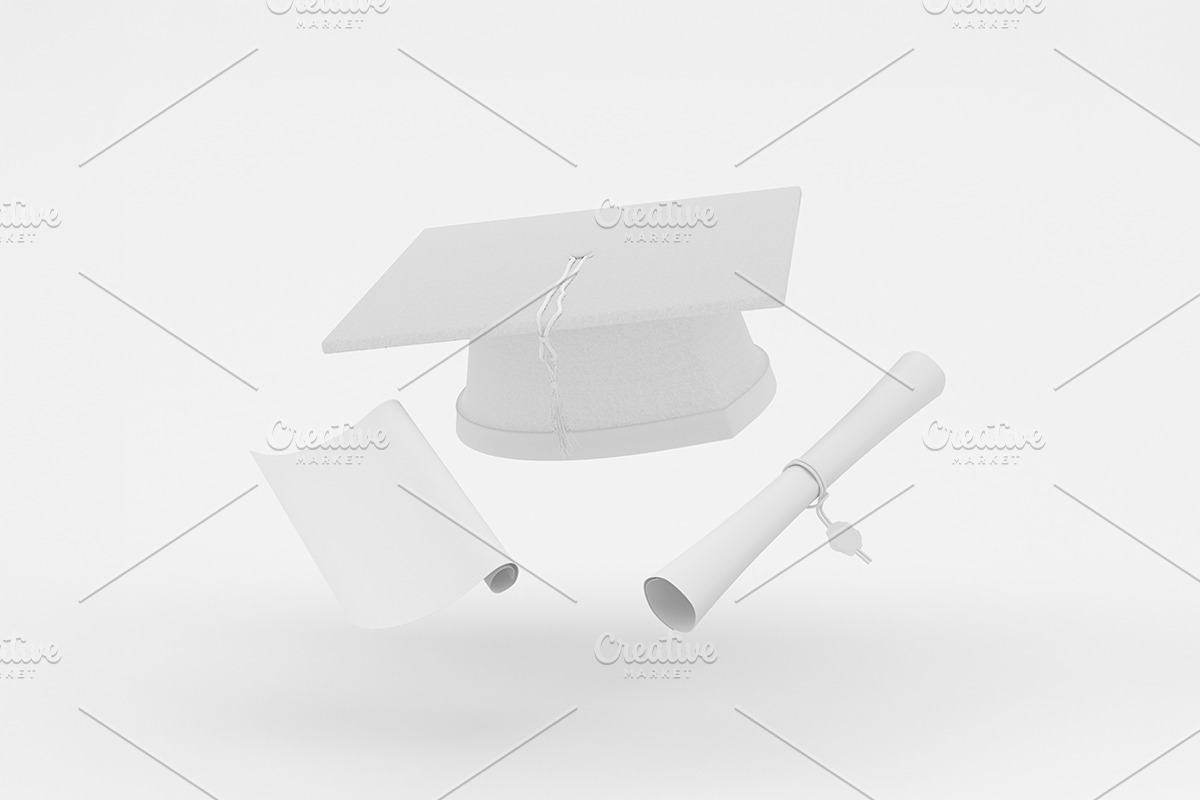 Graduation Cap Mockup, an Advertising Mockup by Qaleb Studio