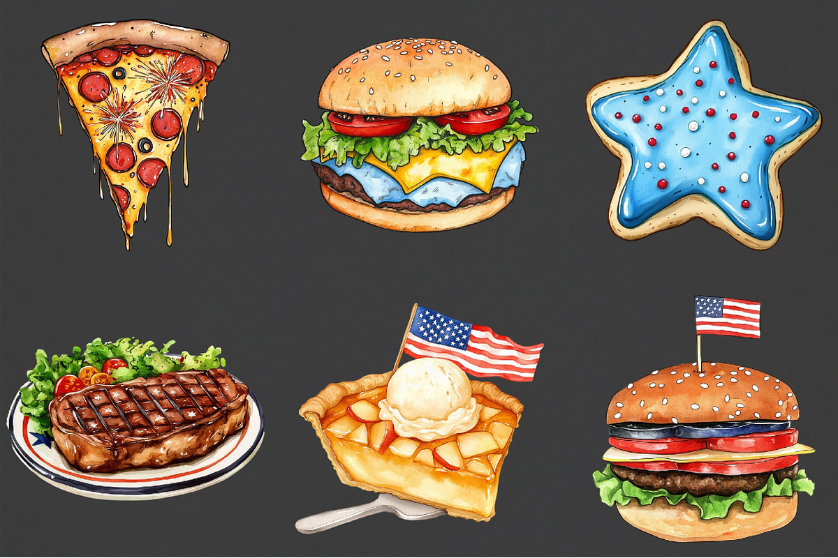 4th of July Fast Food Clipart, a Seasonal Illustration by Rose Art (Photo 2 of 4)