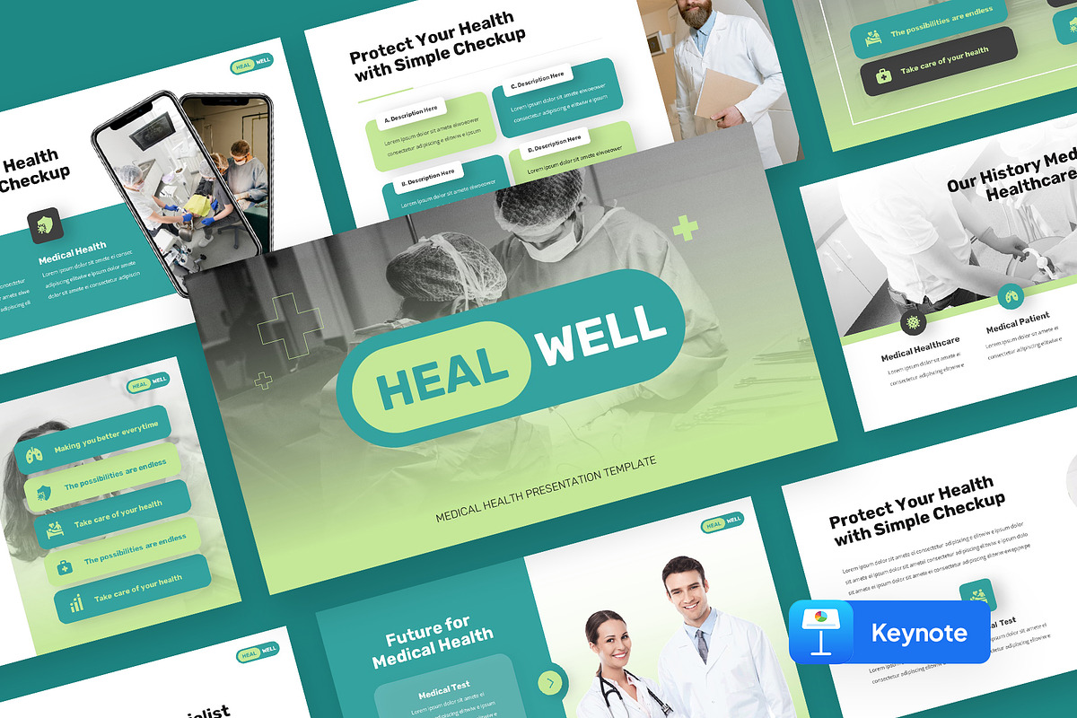 HEALWELL - Health & Medical Keynote, a Presentation Template by rgbryand (Photo 1 of 9)