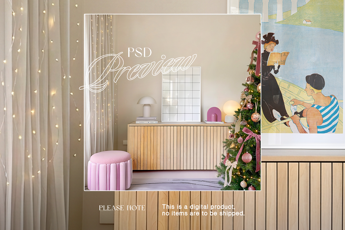 DIN A White Frame Festive Mockup, a Household Mockup by WasMockups (Photo 6 of 6)