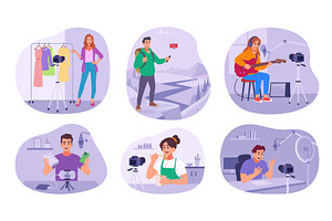 Blogger. Web production characters, a Person Illustration by Onyx