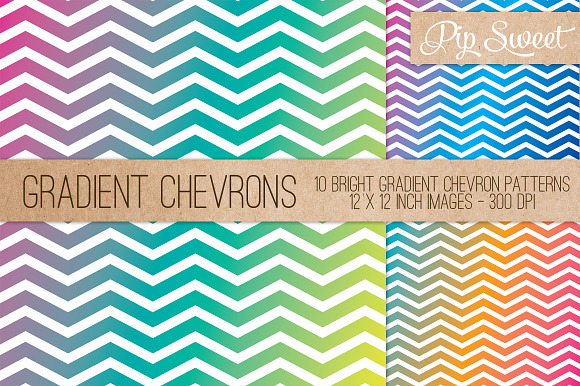 Gradient Chevron 10 Patterns preview 4