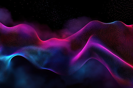 Long colorful neon swirl and waves, a Background Photo by AlyaAnd