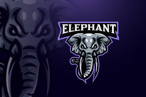 Elephant Mammoth Mascot Logo e-sport