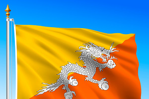 Bhutan official national flag, an Education Illustration by frizio