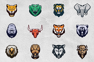 64 ANIMAL HEAD SPORT MASCOT DESIGNS