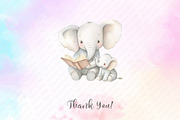 Mother's Day Elephant Clipart, an Illustration by Watercolor design (Thumbnail 9 of 12)