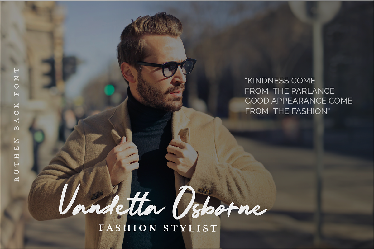 Ruthen Back - Stylish Font preview 3