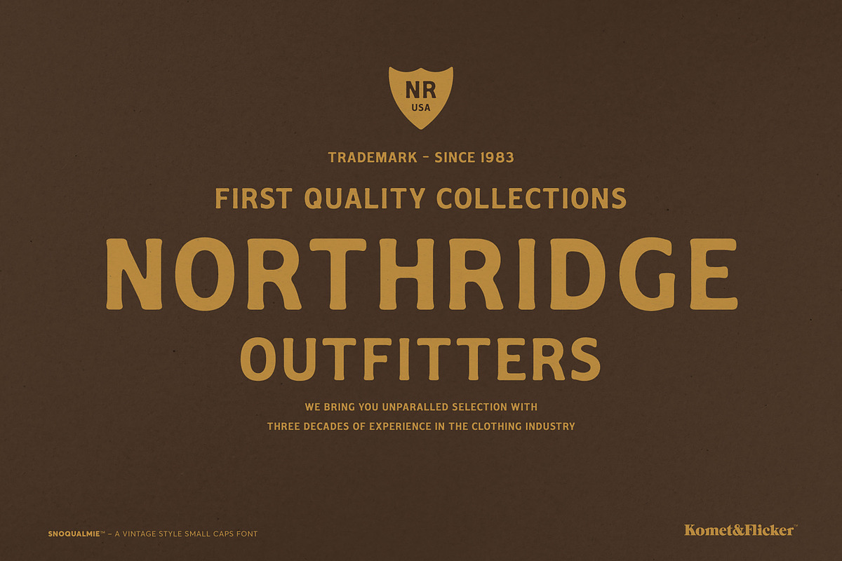Snoqualmie - A Vintage Style Font, a Serif Font by Komet & Flicker (Photo 7 of 15)