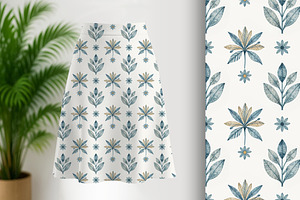 Leaf and Flowers Seamless Pattern, a Pattern Graphic by Sharon Schwalbe