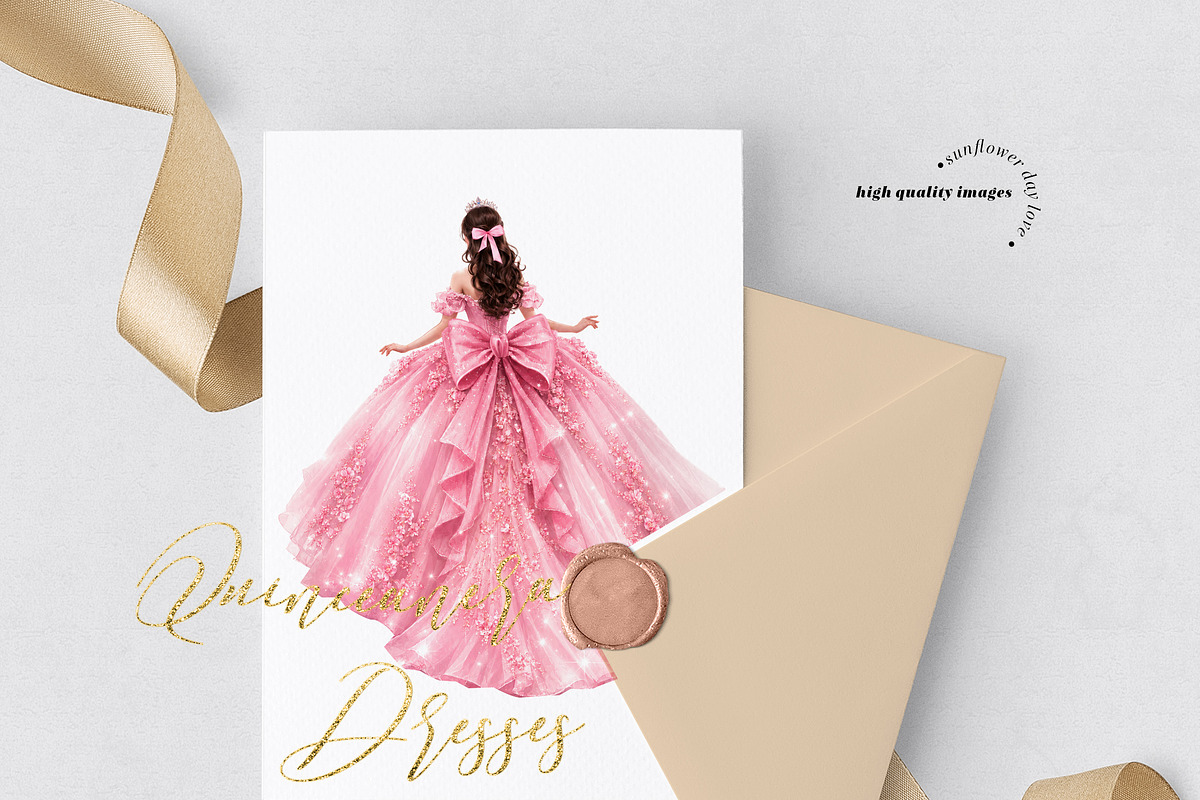 Soft Pink Ball Gown Princess Clipart, a Person Illustration by Sunflower Day Love (Photo 2 of 3)