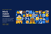 Hanukkah Geometric Mosaic Kit, a Seasonal Illustration by Lettering_Logo (Thumbnail 2 of 8)