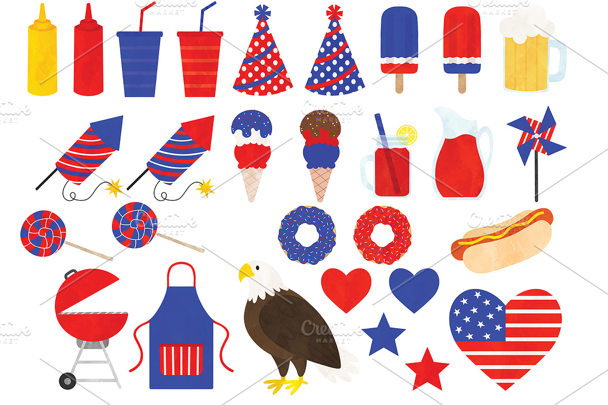 4th of July Clip Art, an Illustration by SugarPickle Clip Art (Photo 3 of 3)