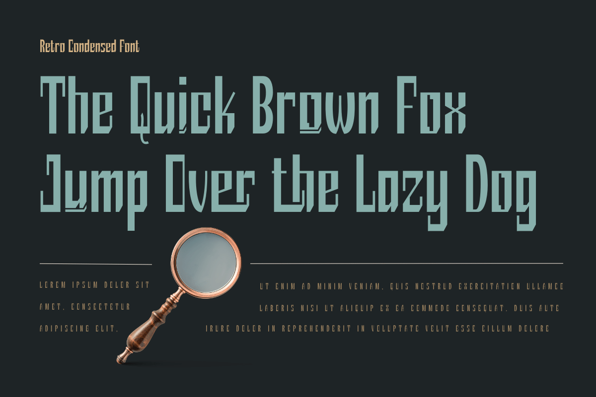 Koondim – Retro Condensed Font, a Sans Serif Font by twinstd (Photo 3 of 12)