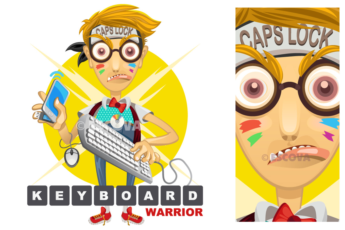 Keyboard Warrior, an Illustration by vectorbender village