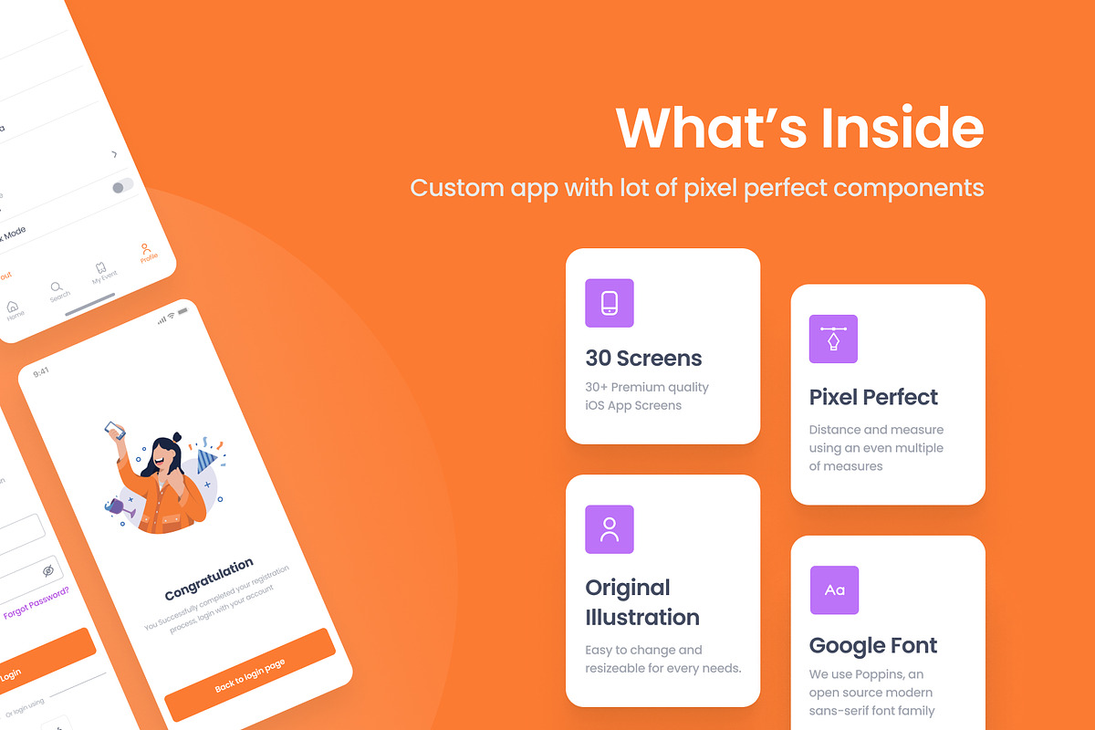 Wevent - Event Booking App UI Kit, an App Template by Ohaio (Photo 2 of 7)