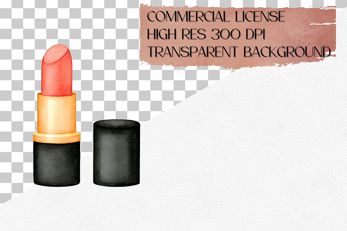 Watercolor Makeup Clipart Set, an Illustration by CropUp Creative (Photo 4 of 4)