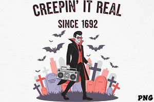 Creepin' It Real Vampire SVG, an Illustration by CrexoraLab