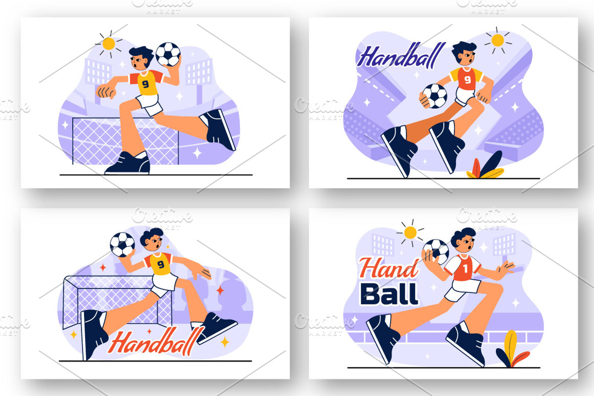 10 Handball Sports Illustration, a Sport Illustration by denayunebgt (Photo 2 of 4)