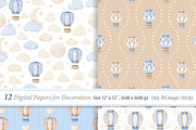 Hot Air Balloon Clipart, a Transportation Illustration by TitaLivingArt (Thumbnail 8 of 11)
