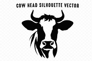 Cow Head SVG Silhouette Clipart, an Animal Illustration by Gfx Expert Team (Thumbnail 2 of 3)