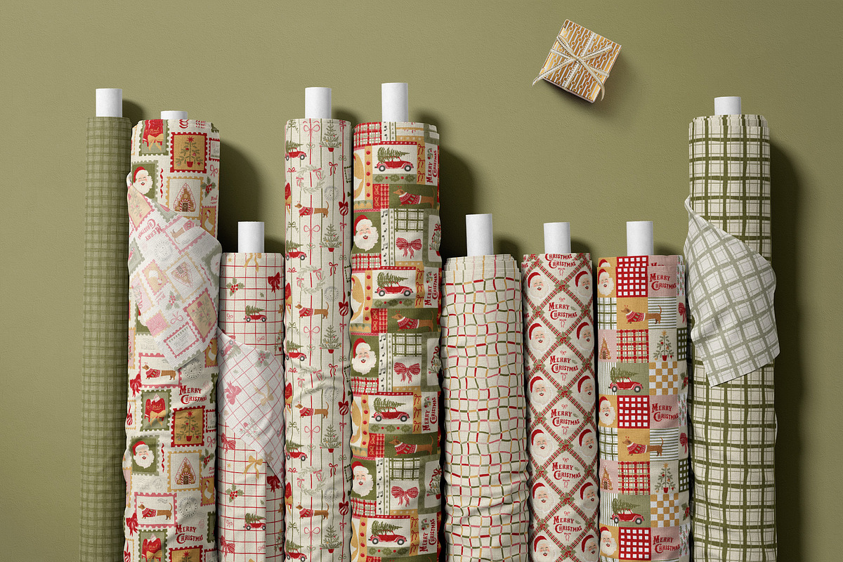 Vintage Christmas patchwork, a Pattern Graphic by Tani Kuzminka (Photo 16 of 27)