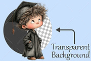 Whimsical Graduate Girl Boy Clipart, a Seasonal Illustration by Canvas Craft (Thumbnail 2 of 10)