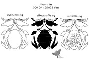 Stencil SVG Beetle and Birds Cricut, a Shape Add-On by Kimbella Buckman Designs (Thumbnail 3 of 3)