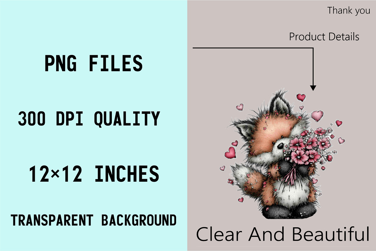Valentine Valentine Fox Clipart Bund, an Illustration by SVGArt (Photo 3 of 8)