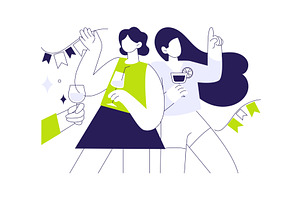 Cocktail party isolated cartoon, a Person Illustration by Visual Generation