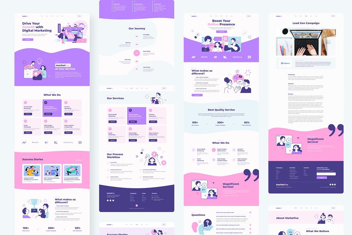 Marketiva Digital Agency Framer, an UI Kit Template by peterdraw (Photo 7 of 9)