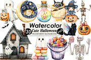 Cute Halloween Clipart, an Illustration by Black Bird Studio (Thumbnail 1 of 6)