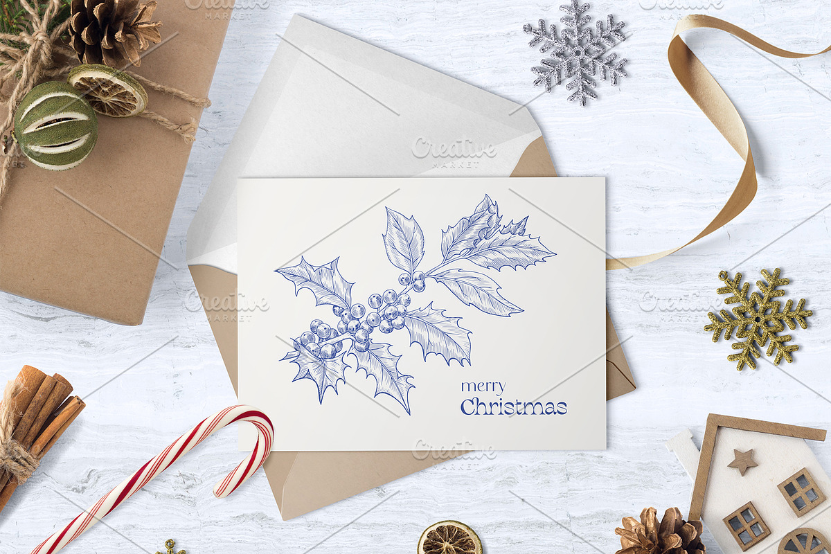 Hand drawn Christmas Toile set, an Object Illustration by ON_lineart_store (Photo 2 of 10)
