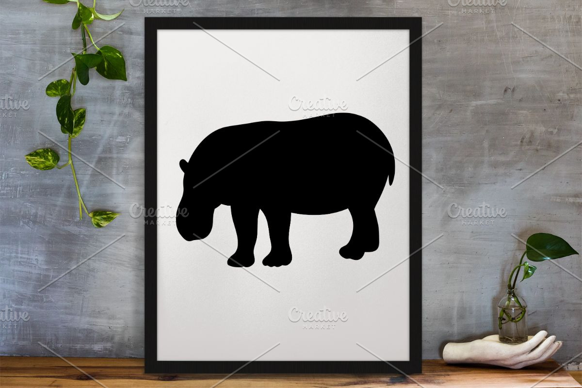 Hippo Silhouette SVG, an Animal Illustration by newminddesign (Photo 3 of 3)