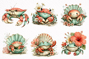 Whimsical Summer Crab Clipart, an Illustration by DreamArtGraphic (Thumbnail 8 of 8)
