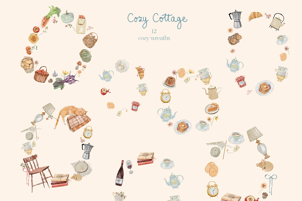 Cottagecore Clipart, Frames, Prints, a Decorative Illustration by whiteheartdesign (Photo 26 of 34)