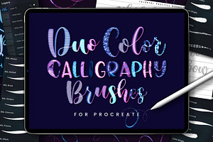 Duo Color Lettering Procreate Brushe