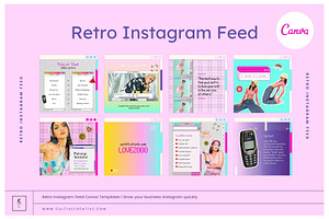 Retro Instagram Feed Canva Template