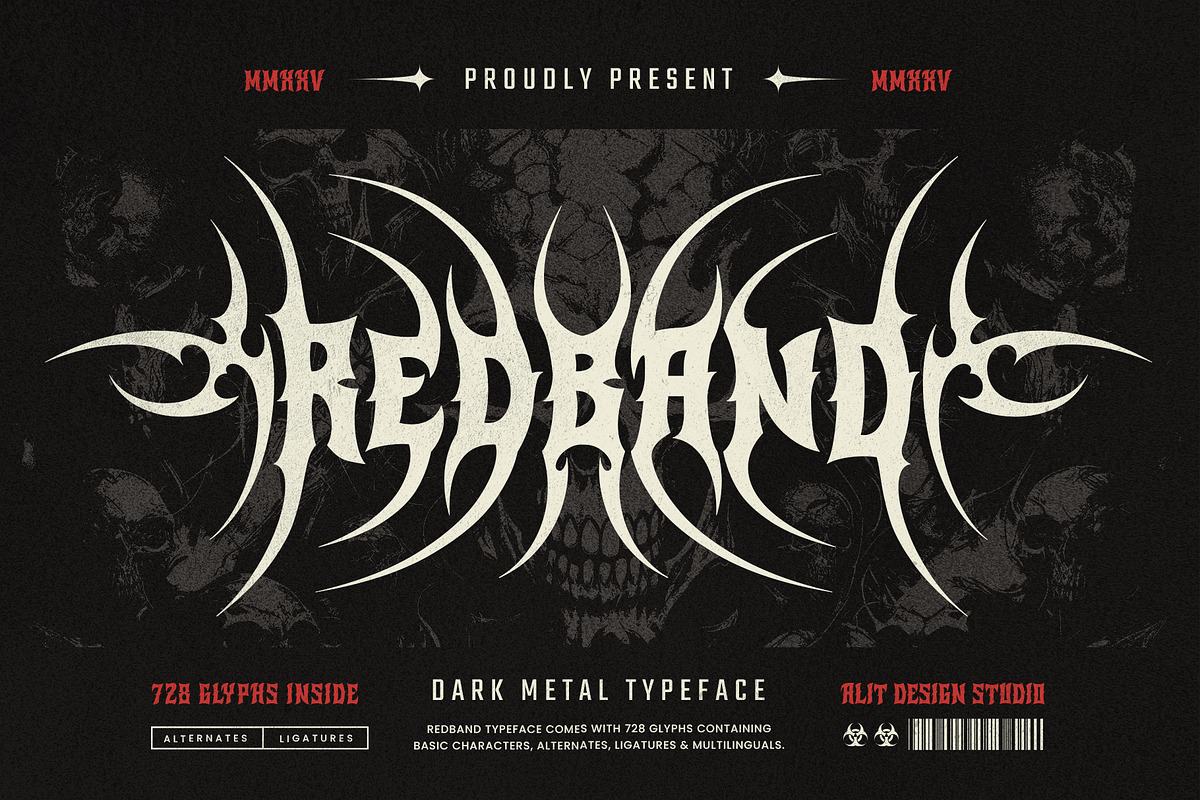 Red Band Typeface, a Blackletter Font by alit design (Photo 1 of 17)