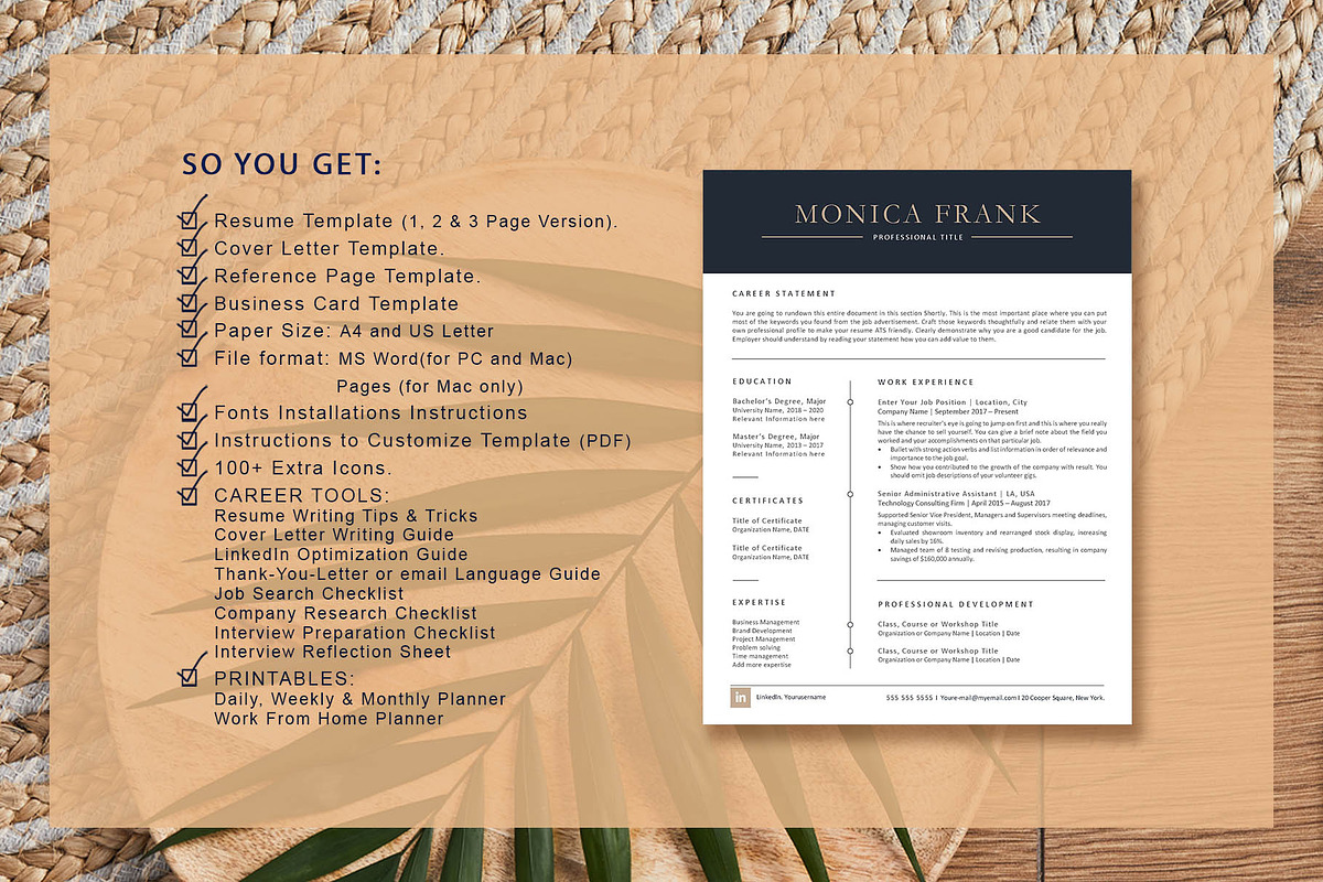 Resume template pro, Word, Pages, a Resume Template by VictoriousVita (Photo 7 of 8)