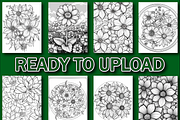 Floral Mandala Adult Coloring Pages, a Decorative Illustration by Design Zone (Thumbnail 5 of 7)