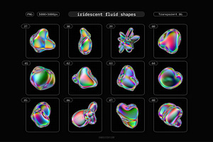 Iridescent Fluid 3D Shapes Pack