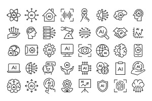 Artificial intelligence icons
