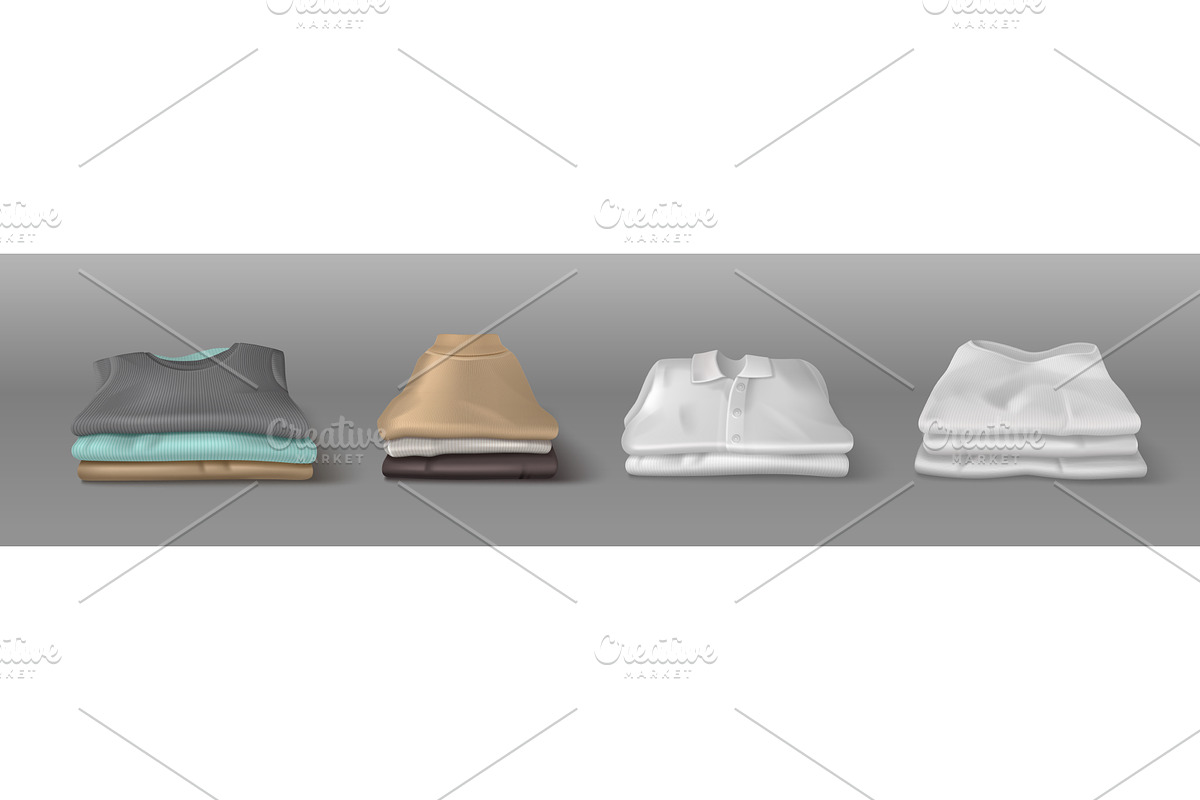 Folded cloth garments stack in, an Object Illustration by art PVP - market