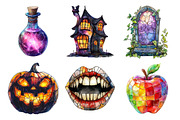 Halloween Stained Glass Clipart, an Illustration by Daily.Designs (Thumbnail 2 of 5)