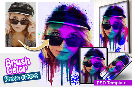 Brush Color Photo Template
