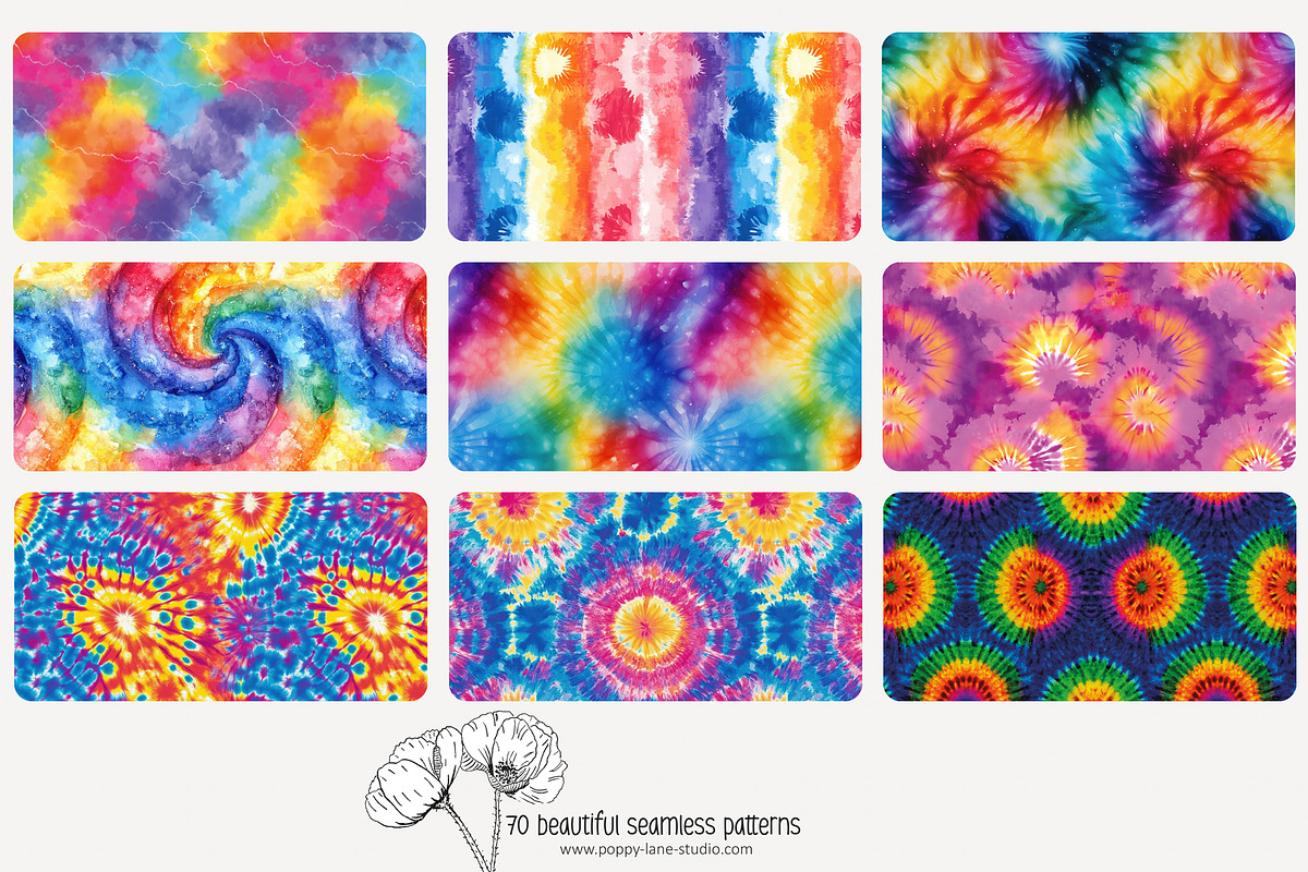 70 abstract tie-dye seamless pattern, a Pattern Graphic by Poppy Lane Studio (Photo 4 of 10)