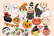 Retro Vintage Halloween Clipart Pack, an Object Graphic by Huxmay (Thumbnail 5 of 8)