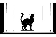 Cute Cat Silhouette Mega Vector Bund, an Animal Illustration by Designer_Momina (Thumbnail 23 of 34)